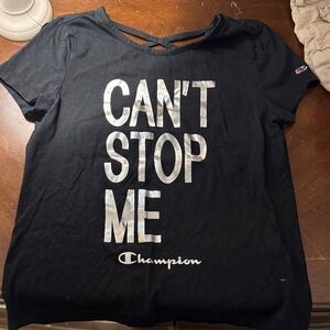 Champion Girls Black Tee with Silver Graphic